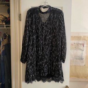 Zara Black Floral Shift Dress